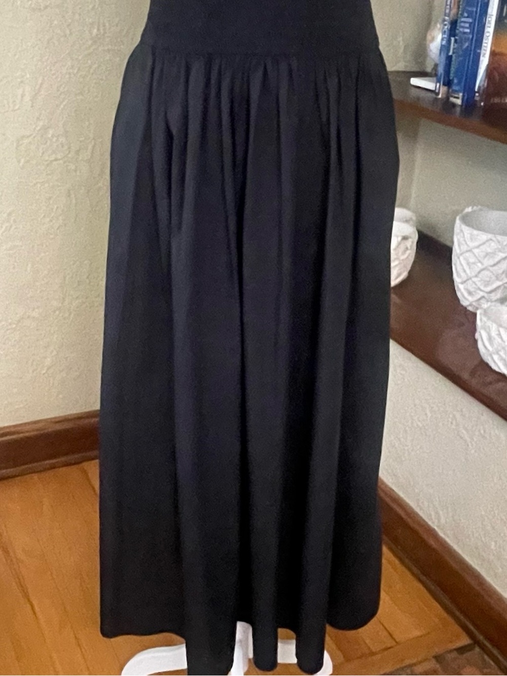 J. Crew Friday Cotton Backless Sundress/ Spaghetti Straps, Black, Sz. Large - Picture 4 of 12